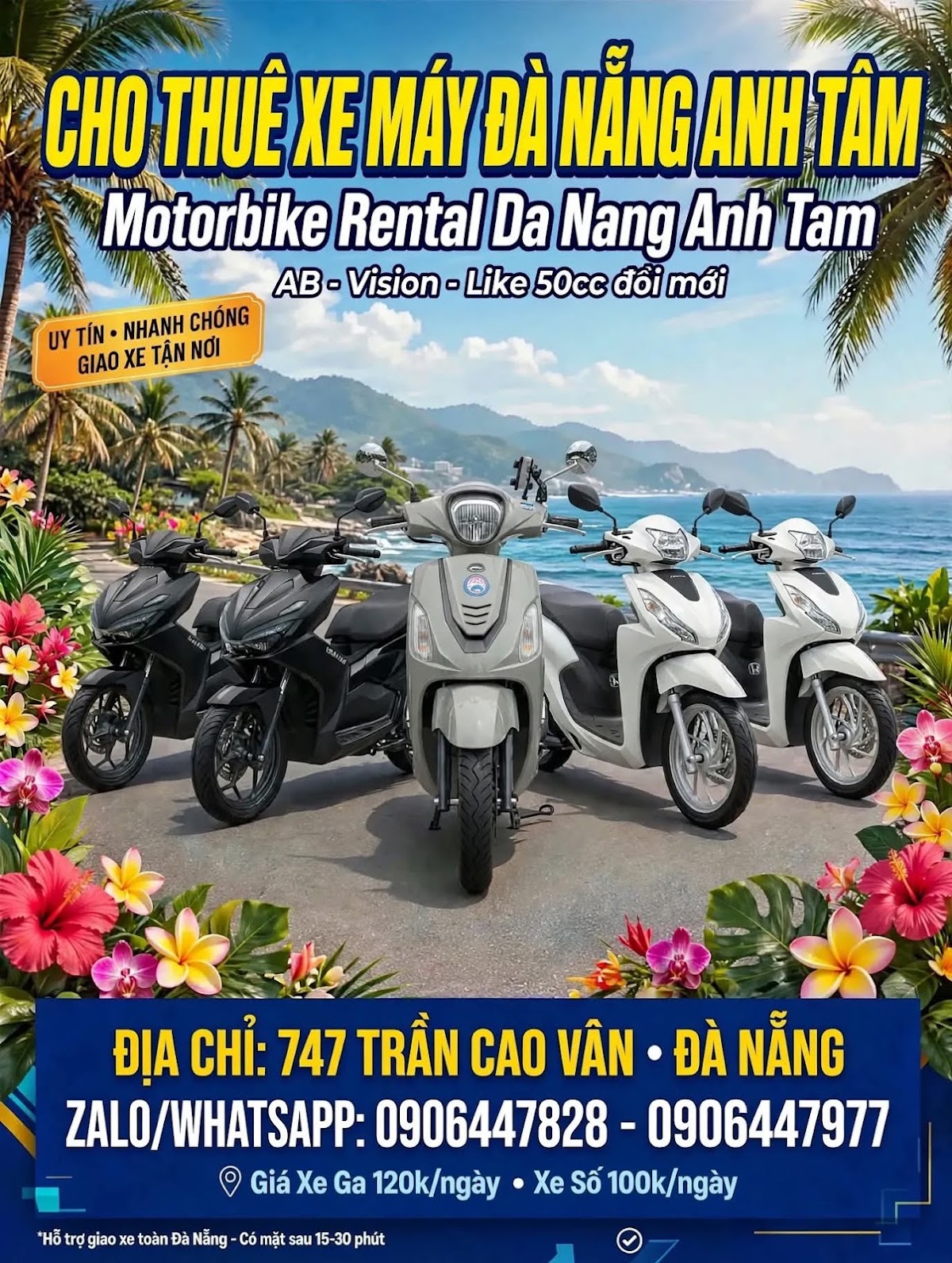 Thuê xe máy Đà Nẵng anh Tâm(Thanh Khê)