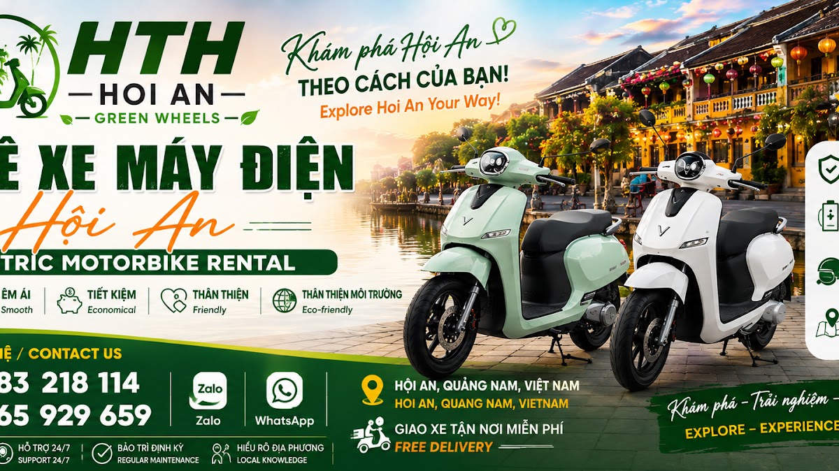 HTH Hoi An Green Wheels - Cho Thuê Xe Máy Điện Hội An